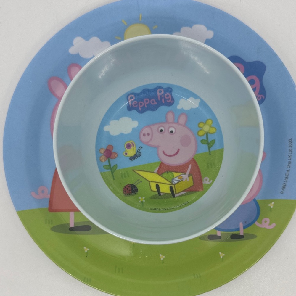 Peppa Pig Blue Kids Bowl and Plate Set